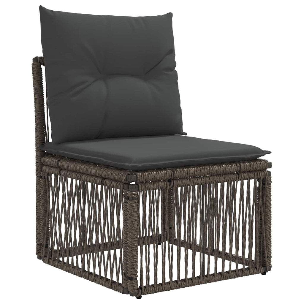 Armfreies Sofa Grau Poly-Rattan