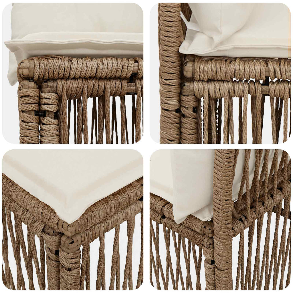 Armfreies Sofa Beige Poly-Rattan