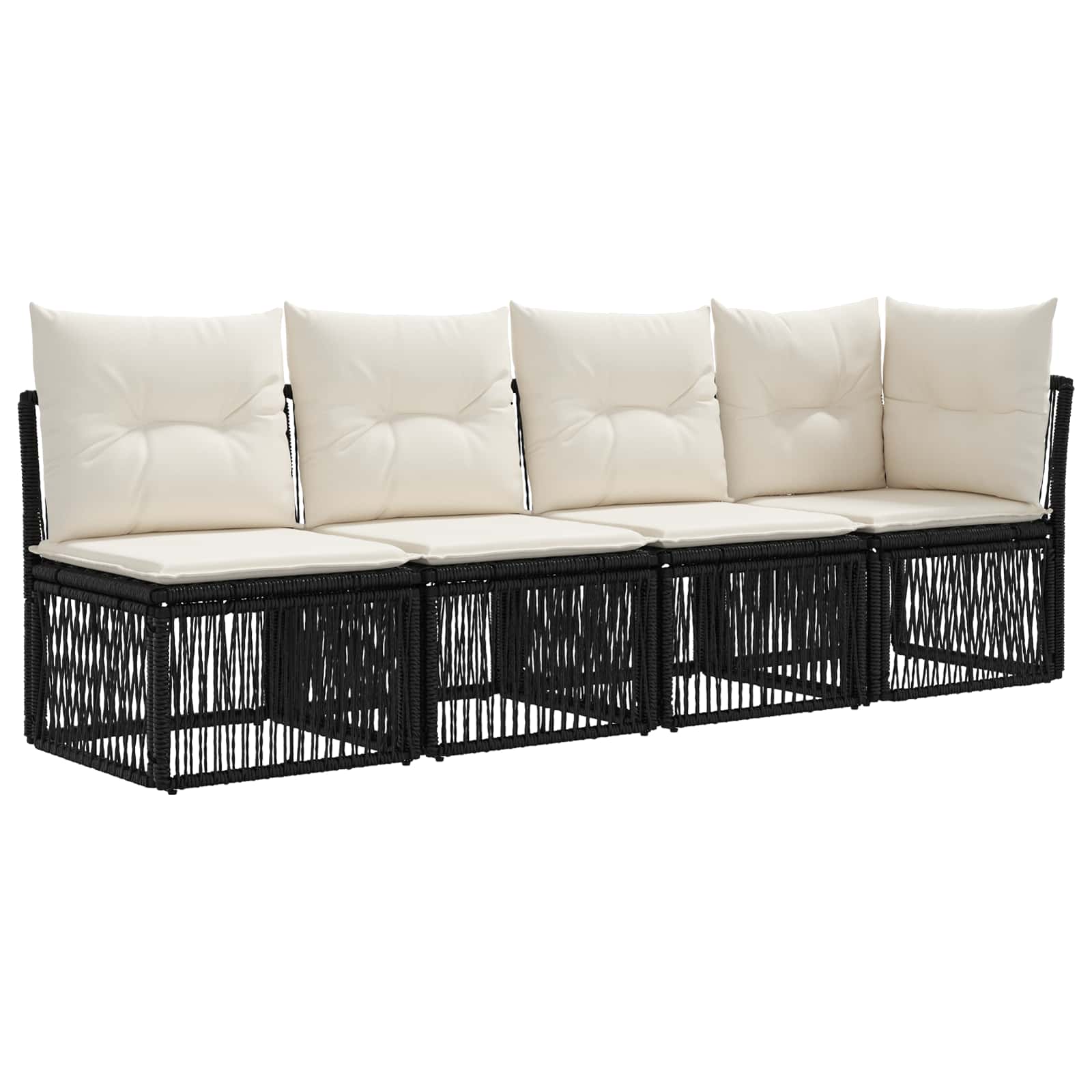 4-Sitzer Sofa mit linker Armlehne 4 pcs 4-Sitzanzahl Schwarz