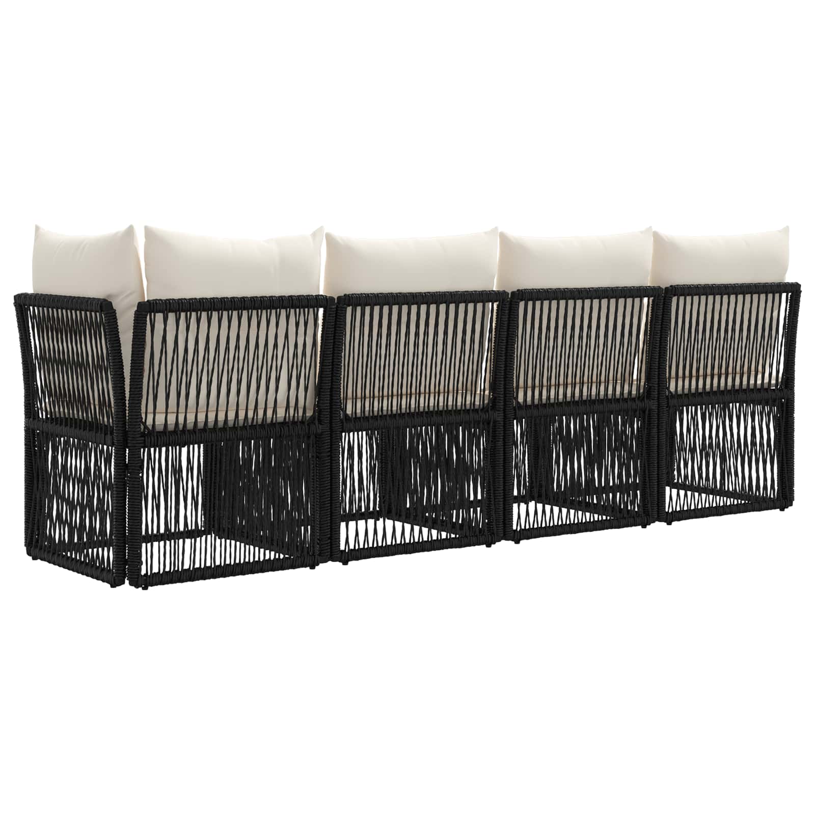 4-Sitzer Sofa mit linker Armlehne 4 pcs 4-Sitzanzahl Schwarz