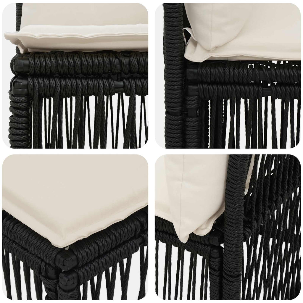 4-Sitzer-Sofa 4 pcs 4-Sitzanzahl Schwarz Poly-Rattan