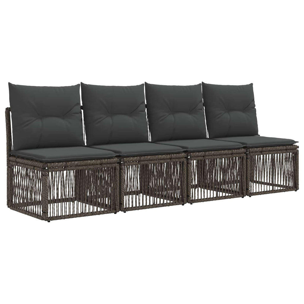 4-Sitzer-Sofa 4 pcs 4-Sitzanzahl Grau Poly-Rattan
