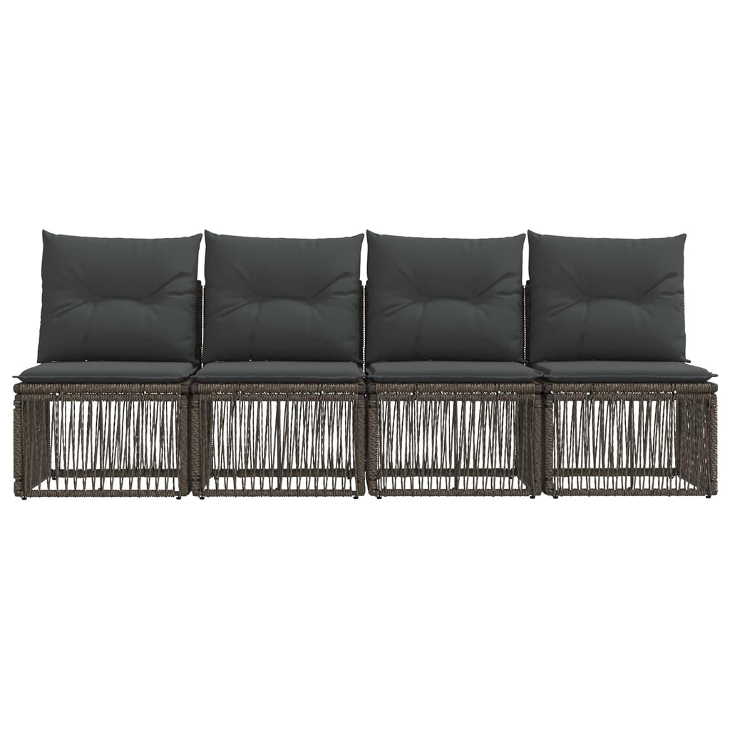 4-Sitzer-Sofa 4 pcs 4-Sitzanzahl Grau Poly-Rattan