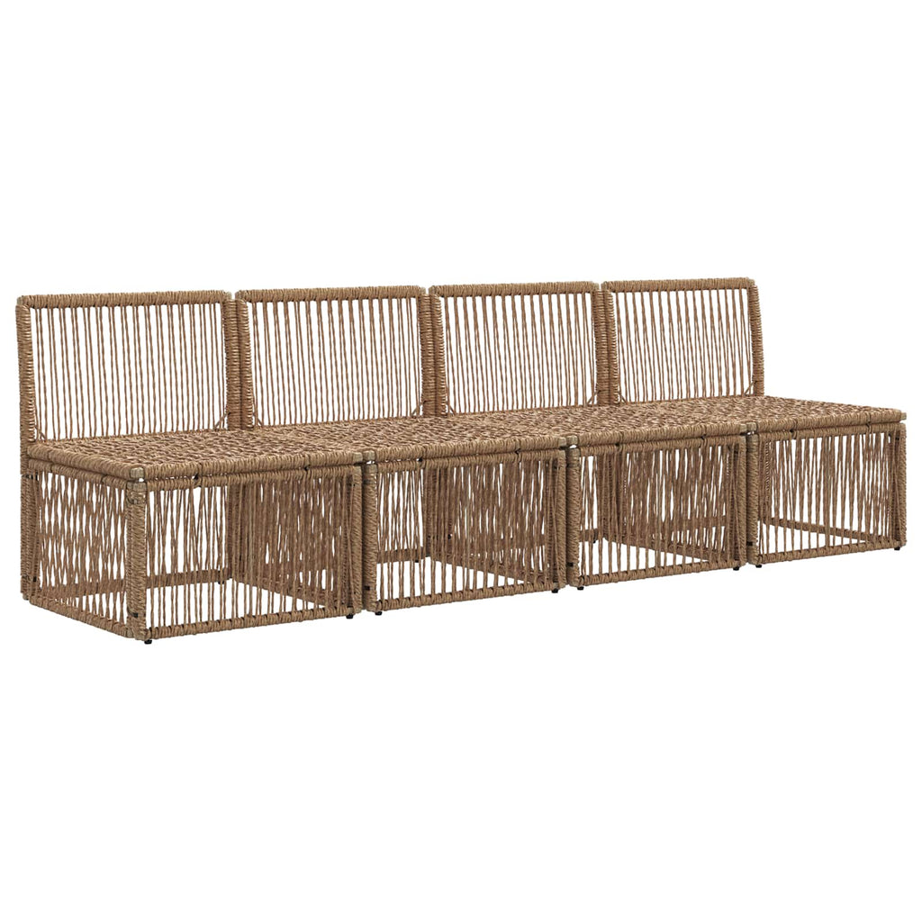 4-Sitzer-Sofa 4 pcs 4-Sitzanzahl Beige Poly-Rattan