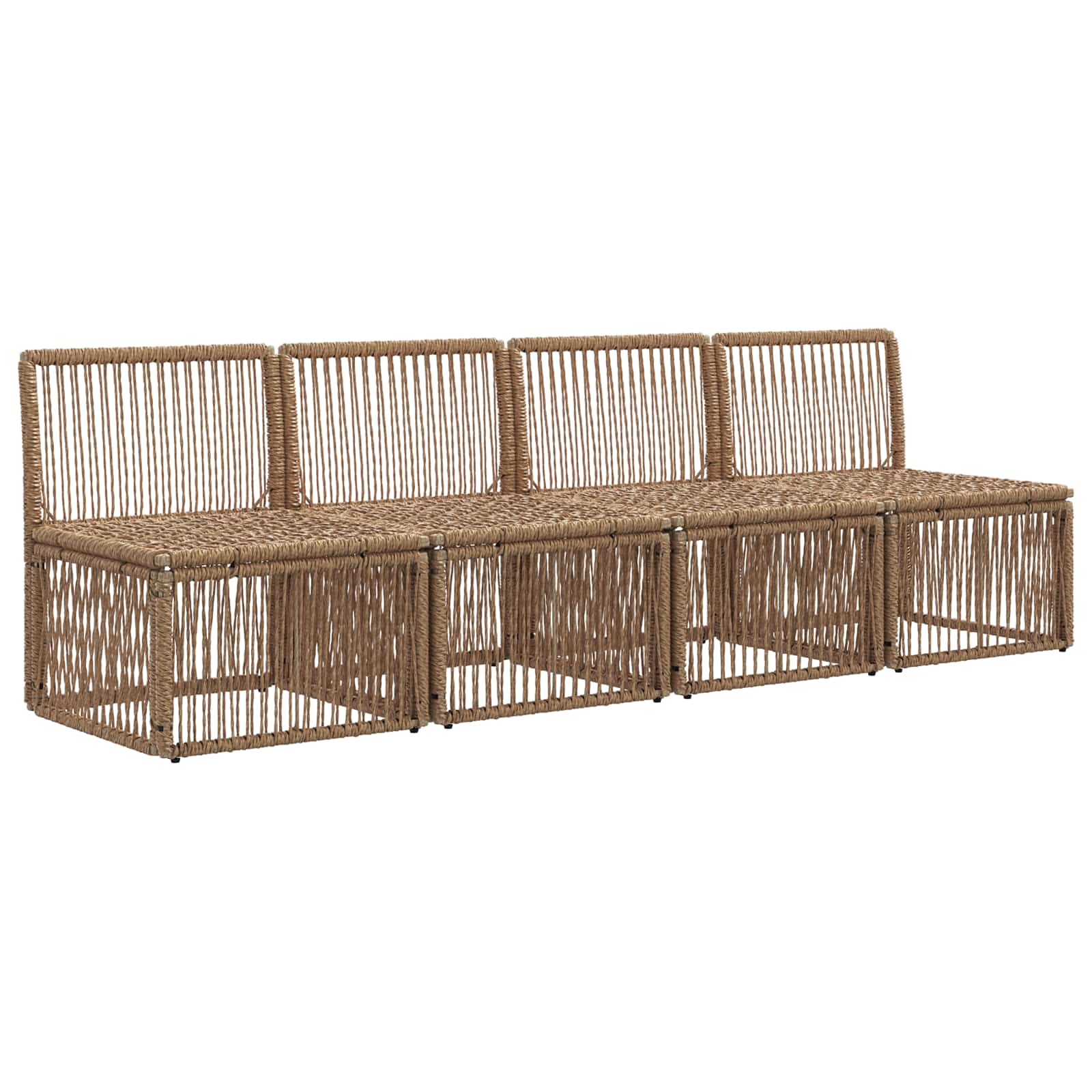 4-Sitzer-Sofa 4 pcs 4-Sitzanzahl Beige Poly-Rattan