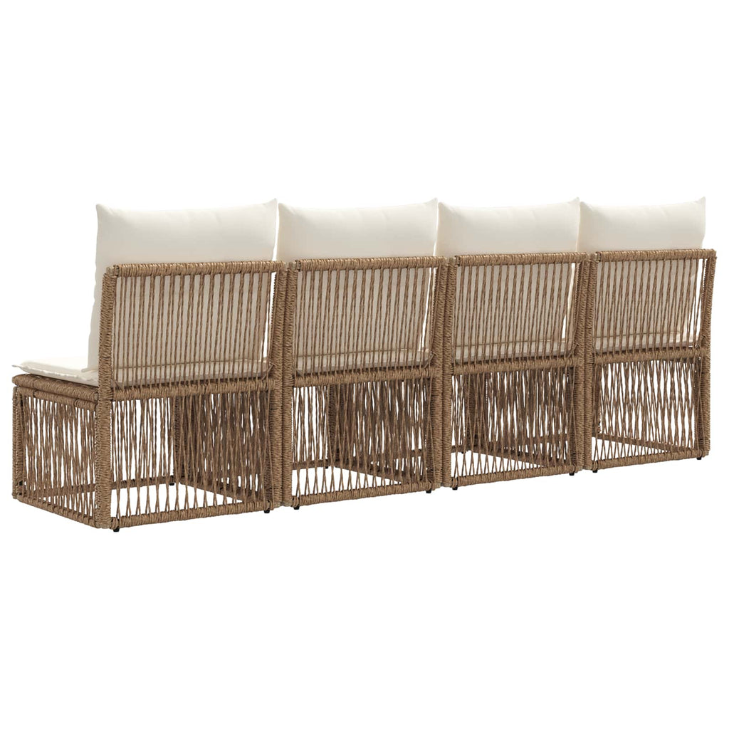 4-Sitzer-Sofa 4 pcs 4-Sitzanzahl Beige Poly-Rattan