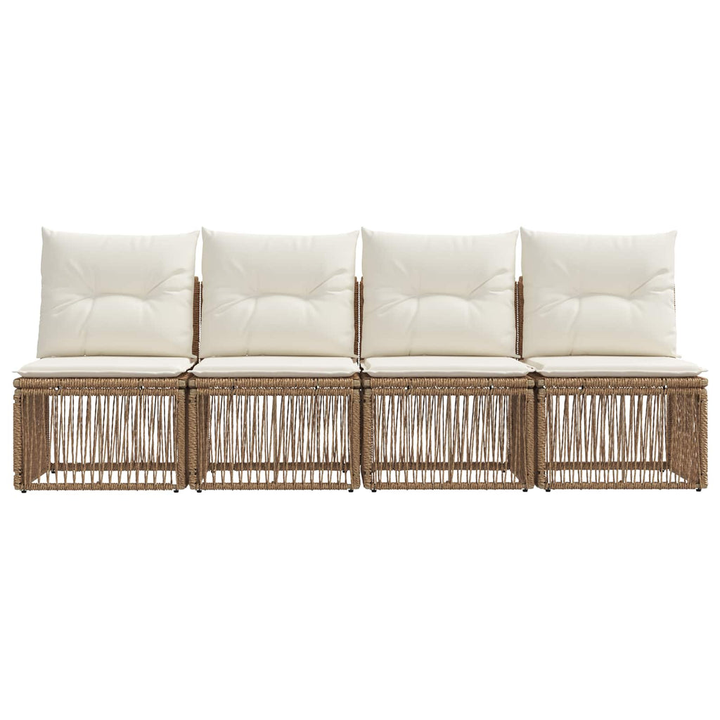 4-Sitzer-Sofa 4 pcs 4-Sitzanzahl Beige Poly-Rattan
