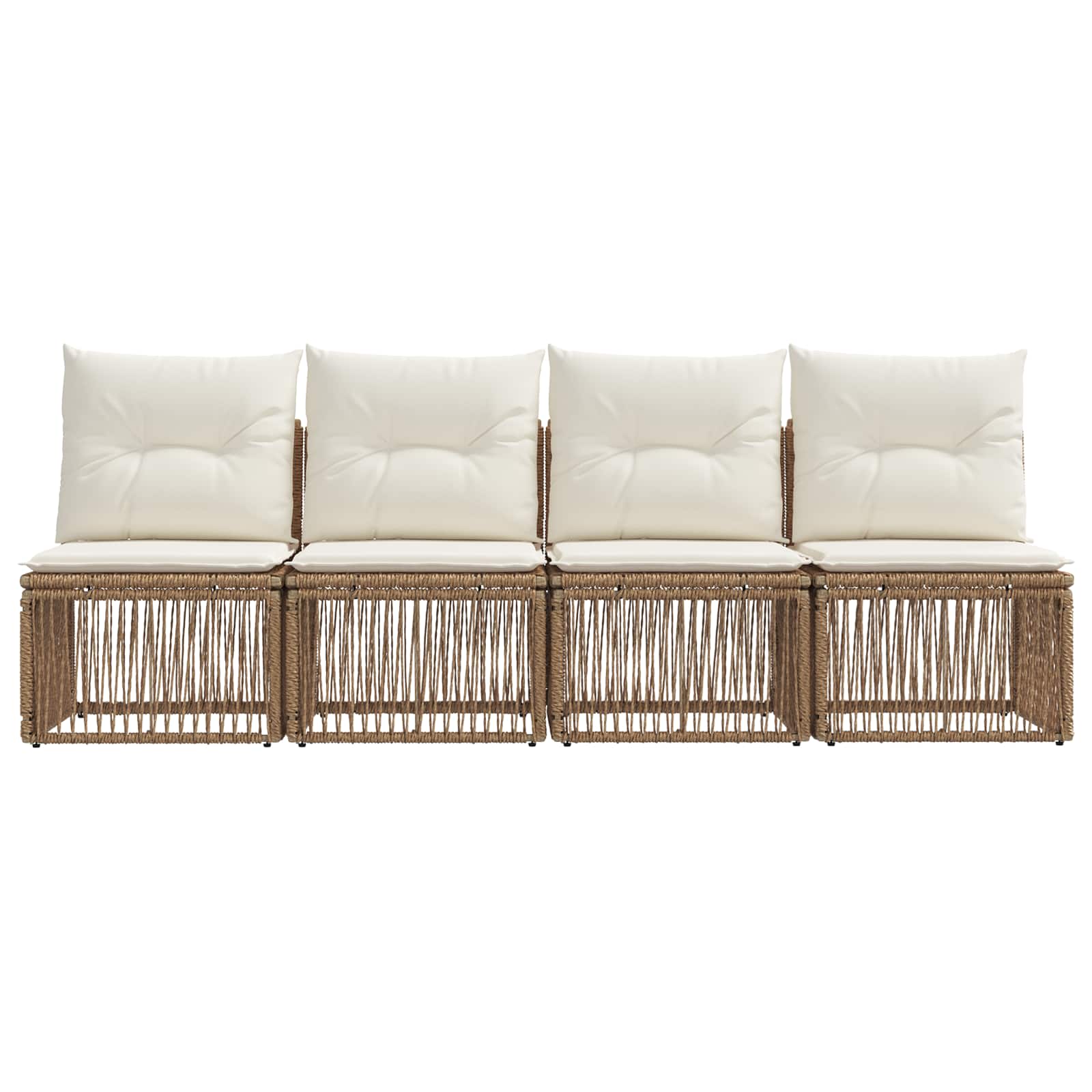 4-Sitzer-Sofa 4 pcs 4-Sitzanzahl Beige Poly-Rattan