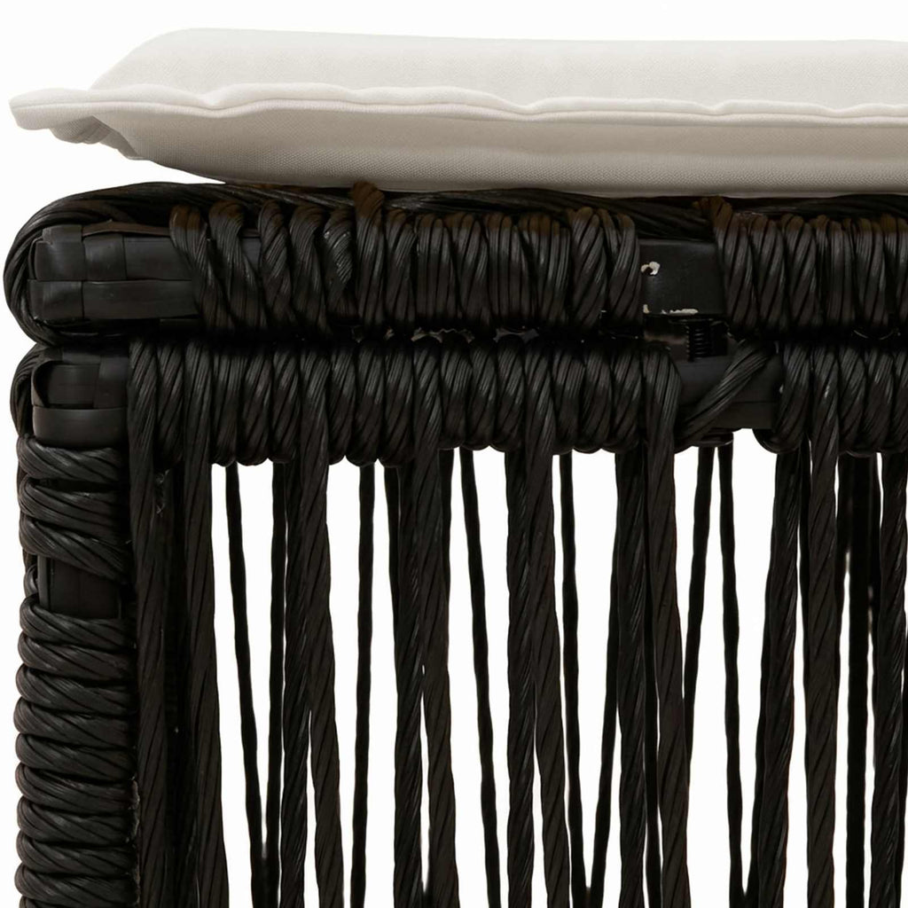 Fußhocker Schwarz Poly-Rattan