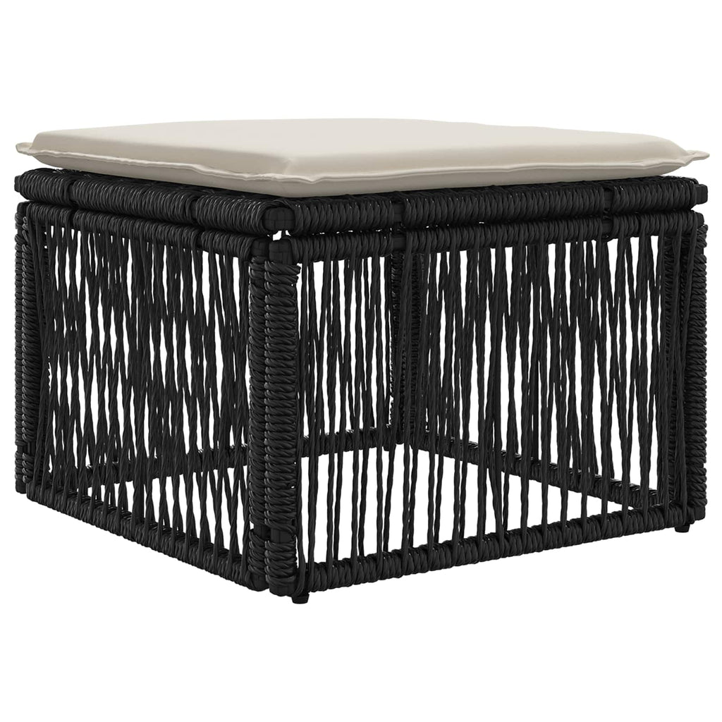 Fußhocker Schwarz Poly-Rattan
