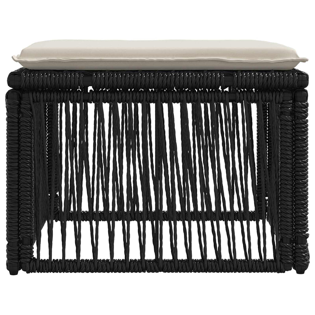 Fußhocker Schwarz Poly-Rattan