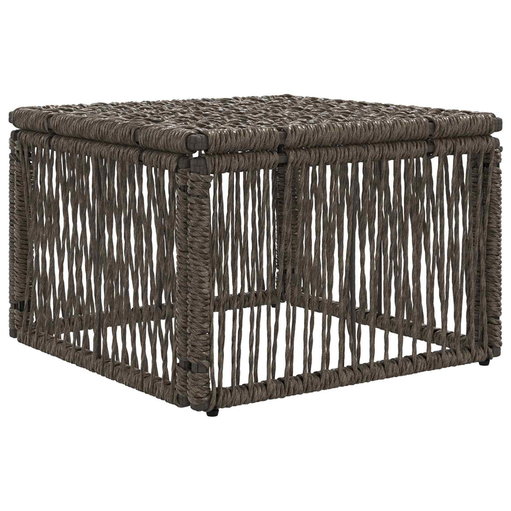 Fußhocker Grau Poly-Rattan