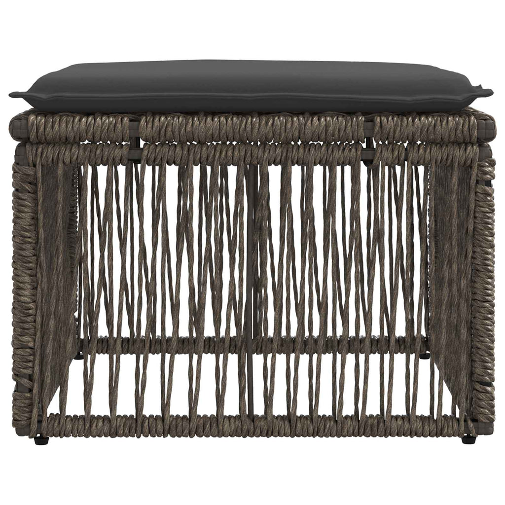 Fußhocker Grau Poly-Rattan