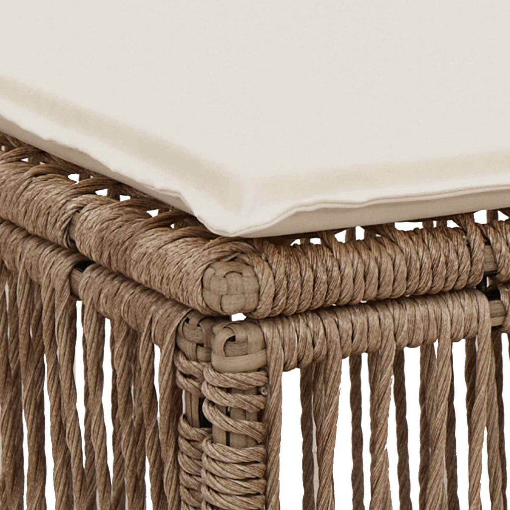 Fußhocker Beige Poly-Rattan