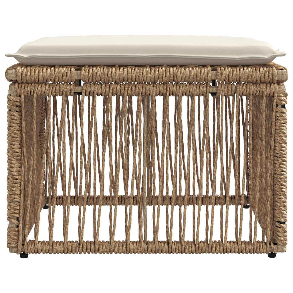 Fußhocker Beige Poly-Rattan