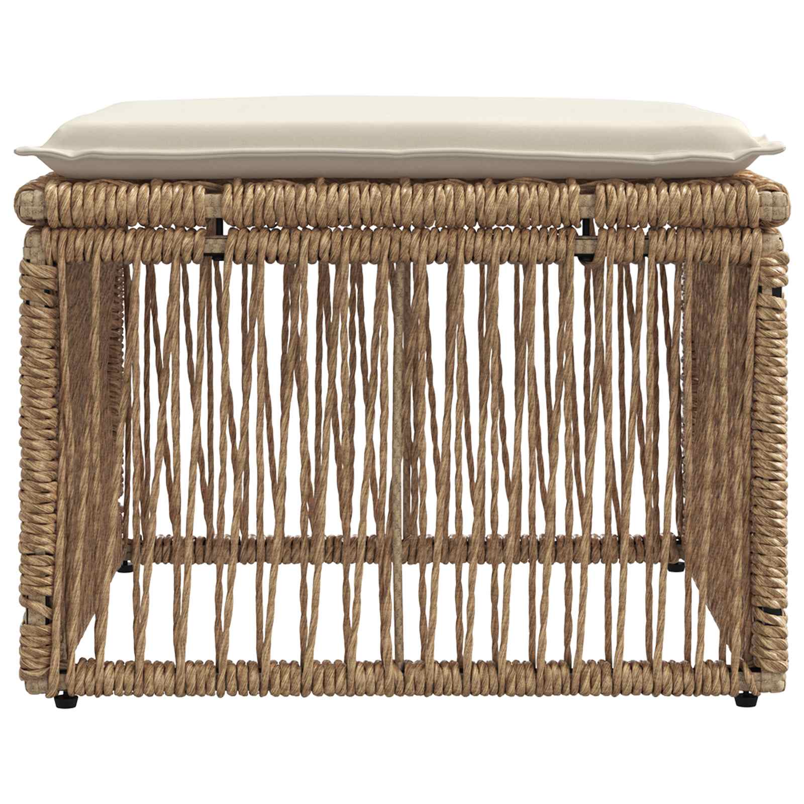 Fußhocker Beige Poly-Rattan
