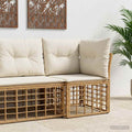 Modulares Outdoor-Ecksofa Natur Poly-Rattan