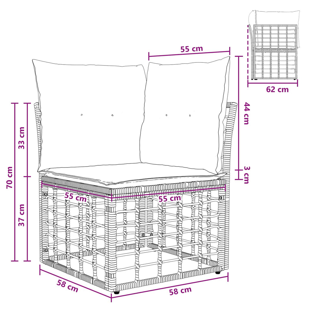 Modulares Outdoor-Ecksofa Natur Poly-Rattan