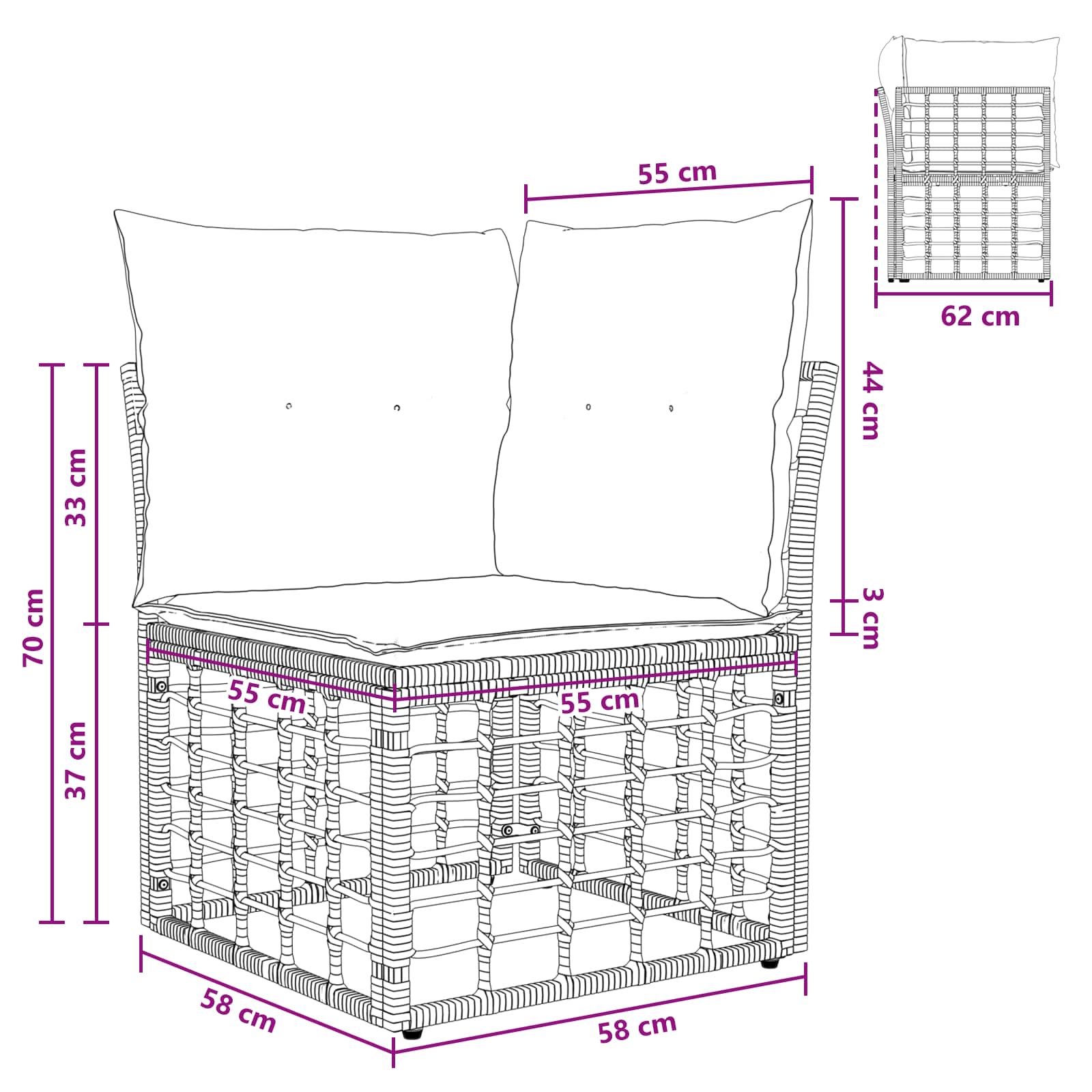 Modulares Outdoor-Ecksofa Natur Poly-Rattan
