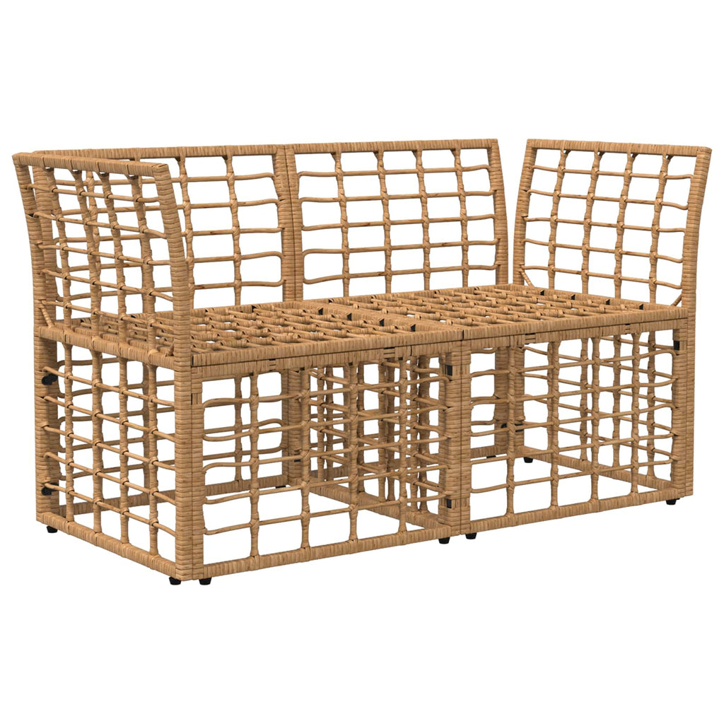 Outdoor-Lounge 2 pcs Natürlich und Cremweiß Poly-Rattan