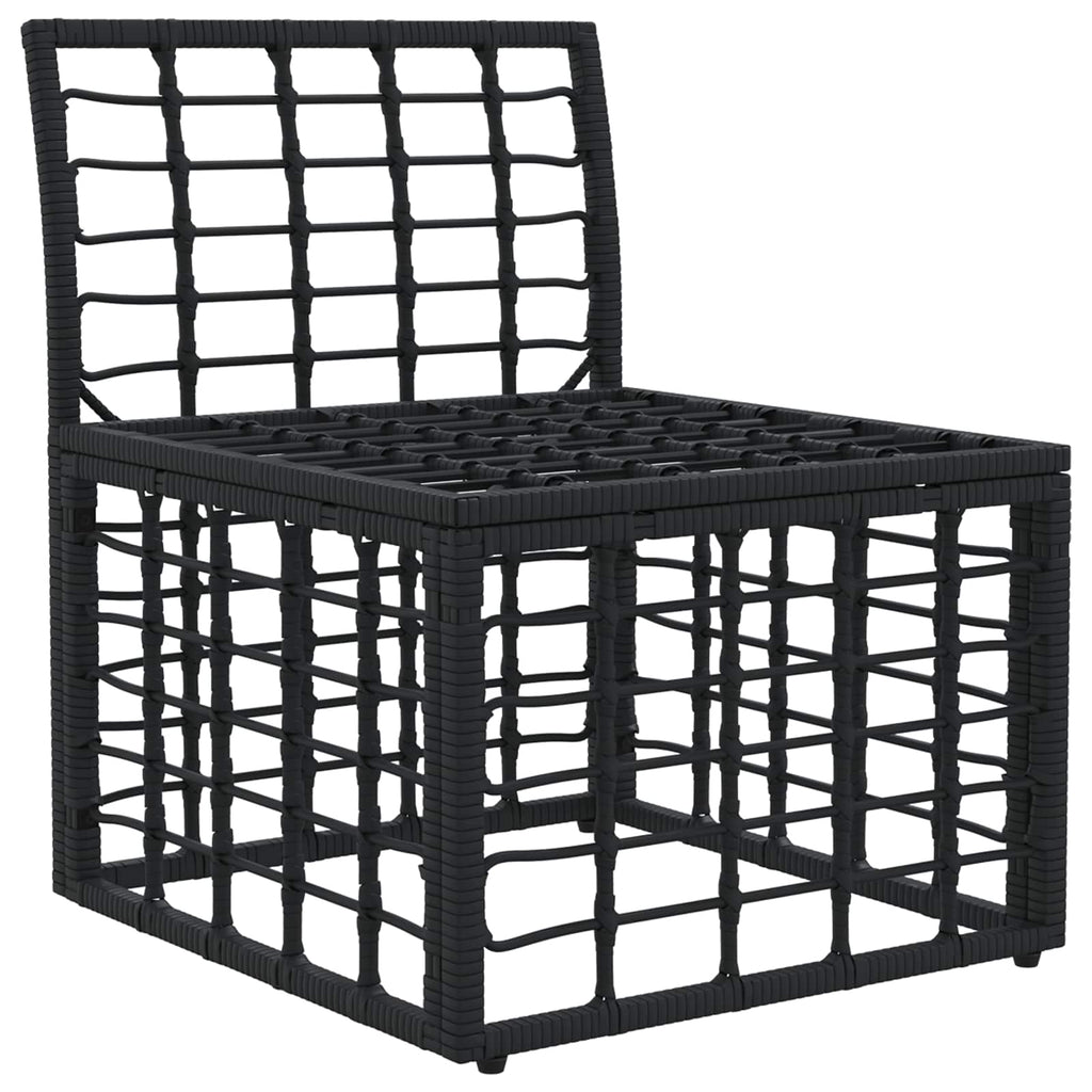 Modulares Outdoor-Sofa ohne Armlehnen Schwarz Poly-Rattan
