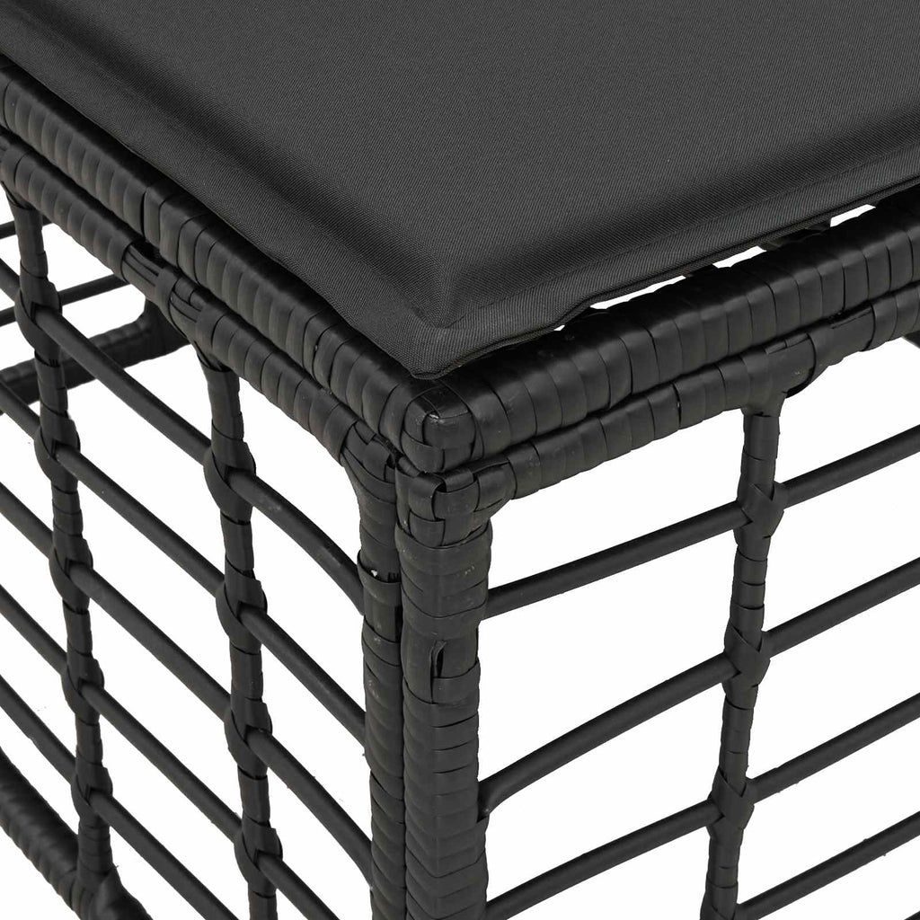 4-Sitzer Garten-Sofa ohne Armlehnen 4 pcs 4-Sitzanzahl Schwarz