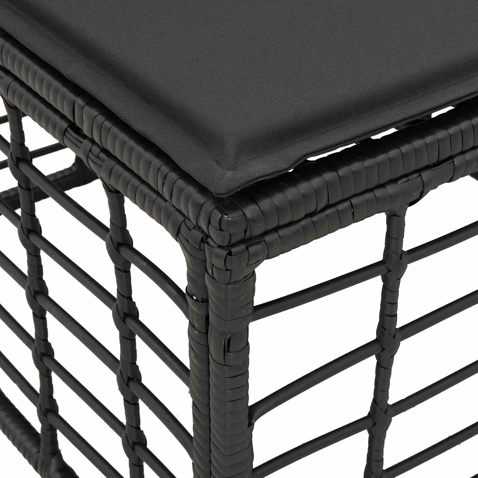 4-Sitzer Garten-Sofa ohne Armlehnen 4 pcs 4-Sitzanzahl Schwarz