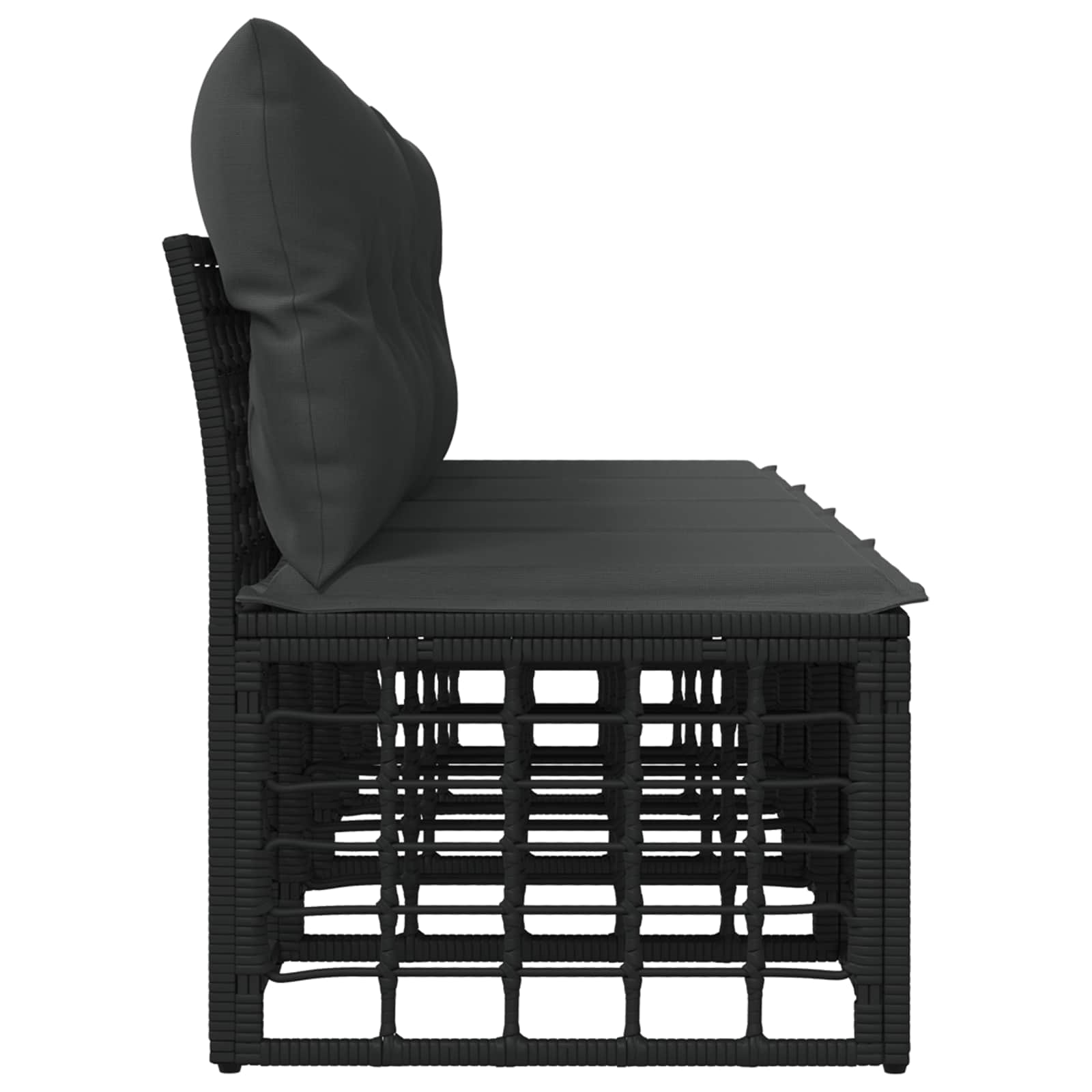 4-Sitzer Garten-Sofa ohne Armlehnen 4 pcs 4-Sitzanzahl Schwarz