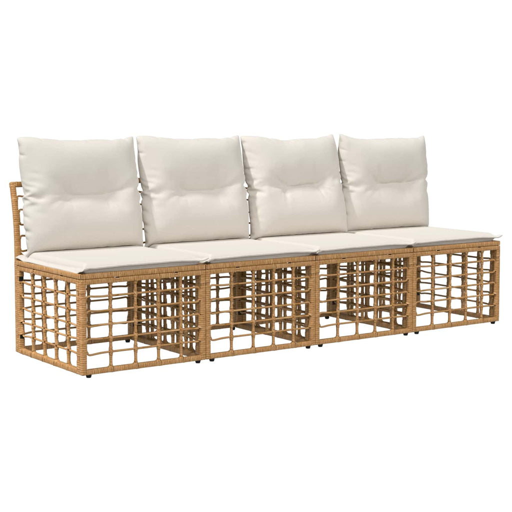 4-Sitzer Garten-Sofa ohne Armlehnen 4 pcs 4-Sitzanzahl Natur