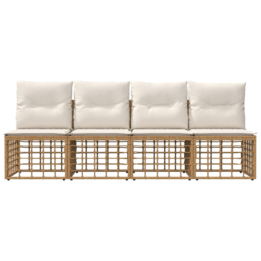 4-Sitzer Garten-Sofa ohne Armlehnen 4 pcs 4-Sitzanzahl Natur