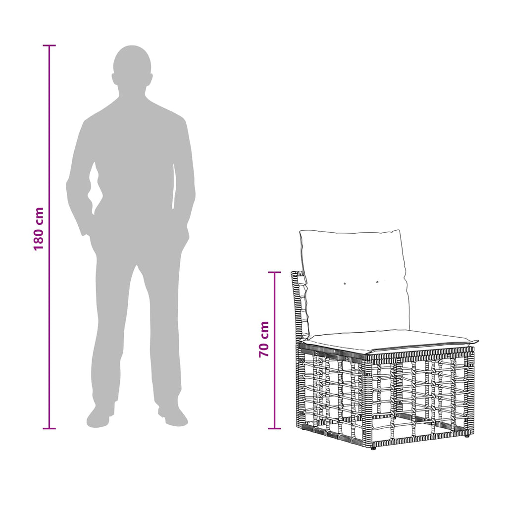 4-Sitzer Garten-Sofa ohne Armlehnen 4 pcs 4-Sitzanzahl Natur