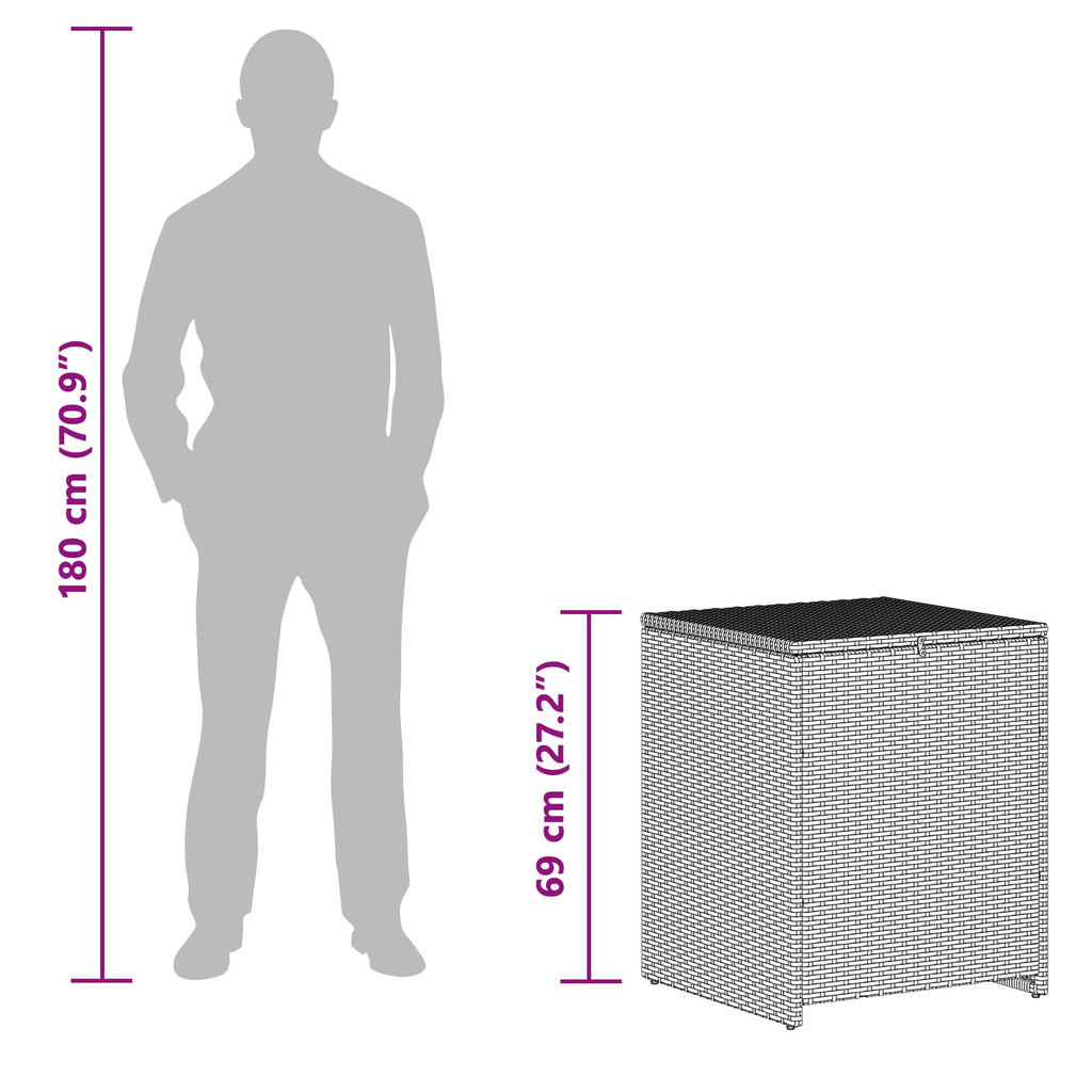 Kissenbox 55 x 55 x 69 cm Stahl
