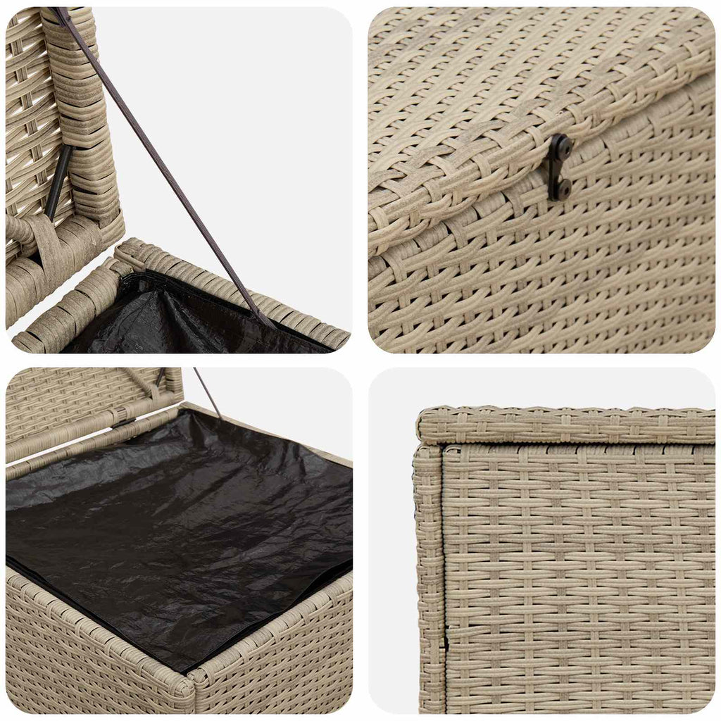 Kissenbox Hellgrau 55 x 55 x 69 cm Poly-Rattan