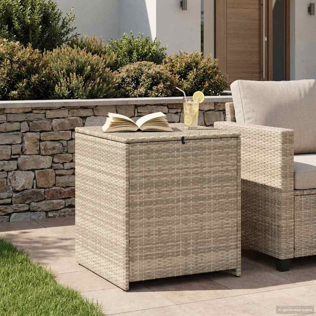 Kissenbox Hellgrau 55 x 55 x 69 cm Poly-Rattan