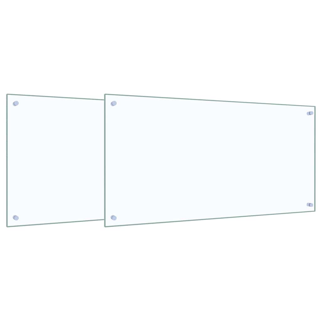 Küchenrückwand 2 pcs Transparent 100 x 50 cm Gehärtetes Glas