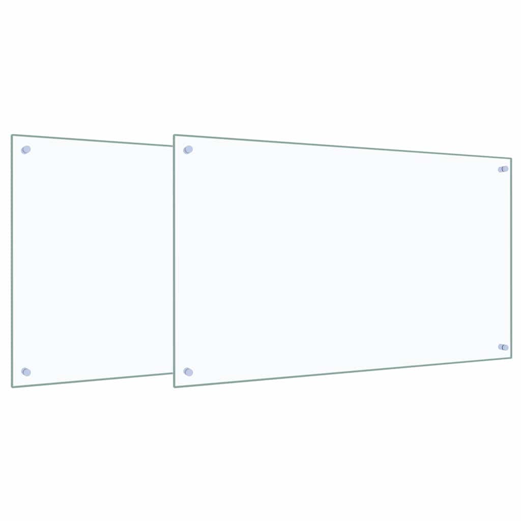 Küchenrückwand 2 pcs Transparent 100 x 60 cm Gehärtetes Glas