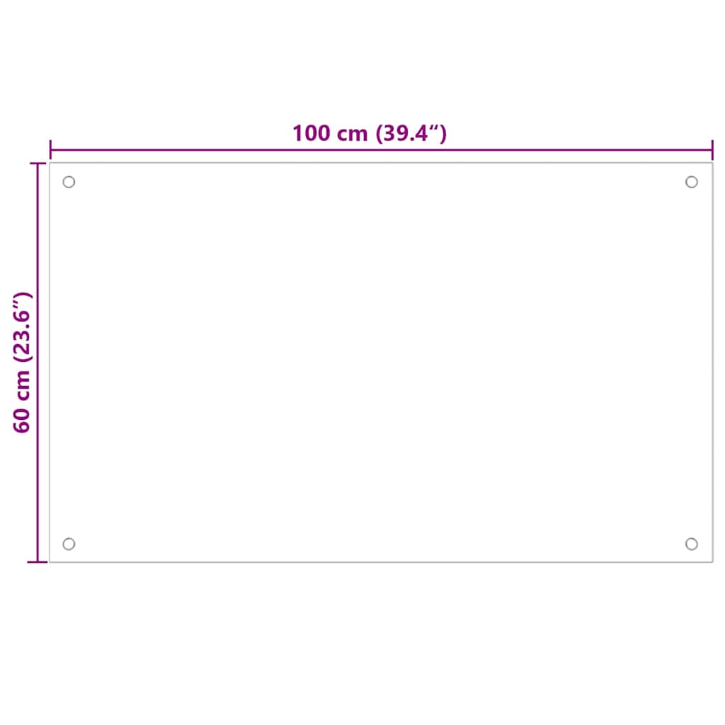 Küchenrückwand 2 pcs Transparent 100 x 60 cm Gehärtetes Glas
