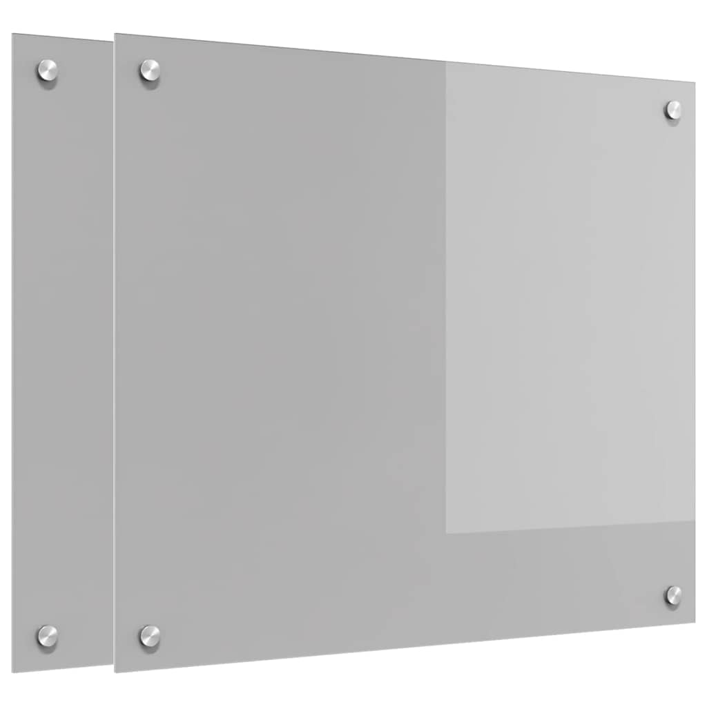 Küchenrückwand 2 pcs Hellgrau 70 x 60 cm Gehärtetes Glas