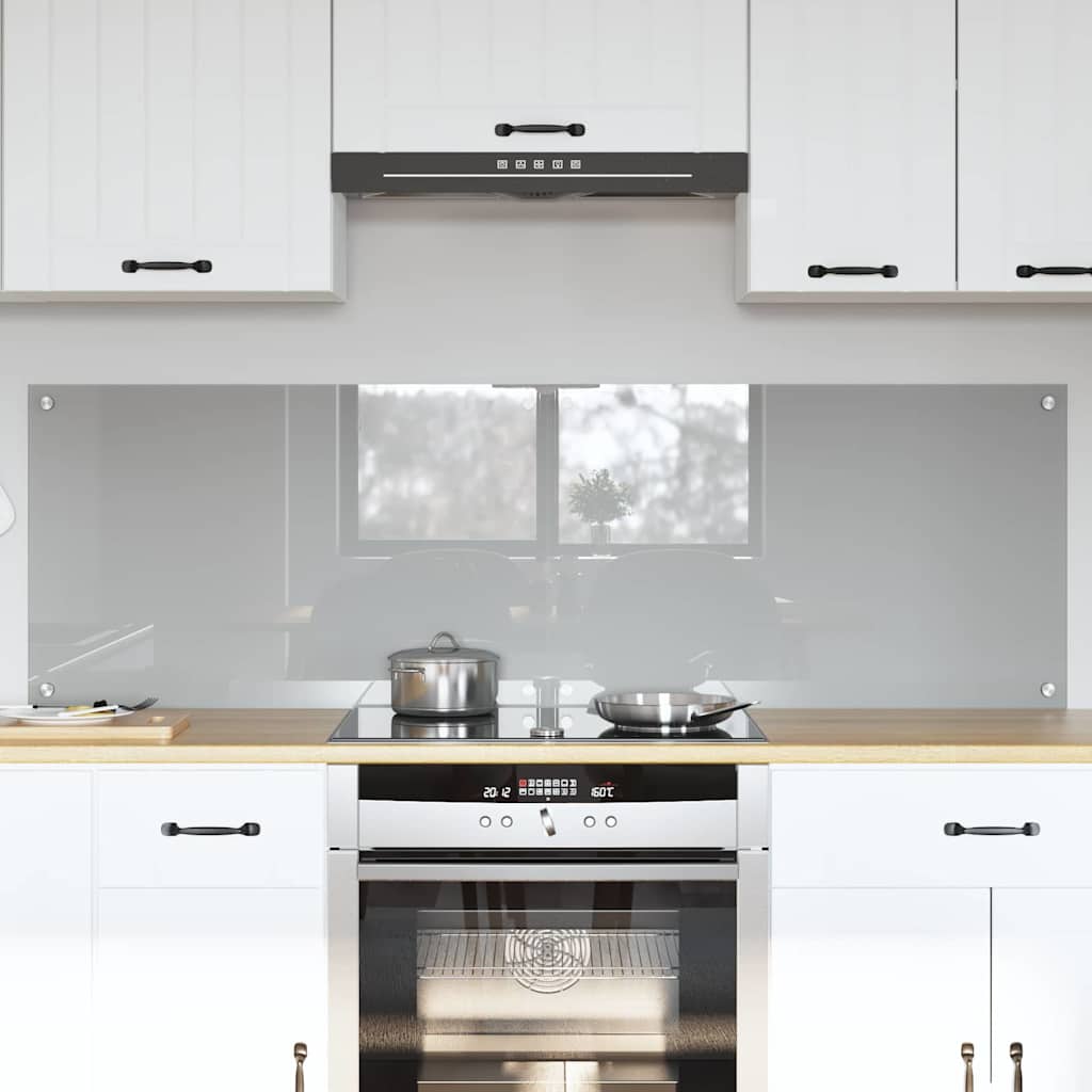 Küchenrückwand 2 pcs Hellgrau 80 x 50 cm Gehärtetes Glas