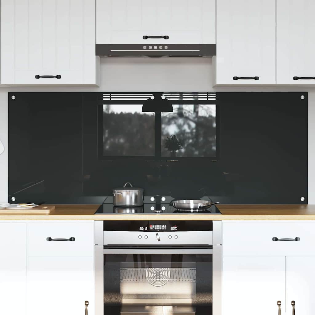 Küchenrückwand 2 pcs Dunkelgrau 80 x 60 cm Gehärtetes Glas