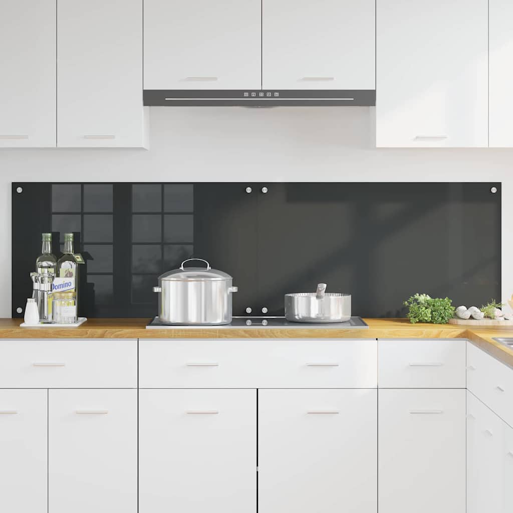 Küchenrückwand 2 pcs Dunkelgrau 90 x 50 cm Gehärtetes Glas