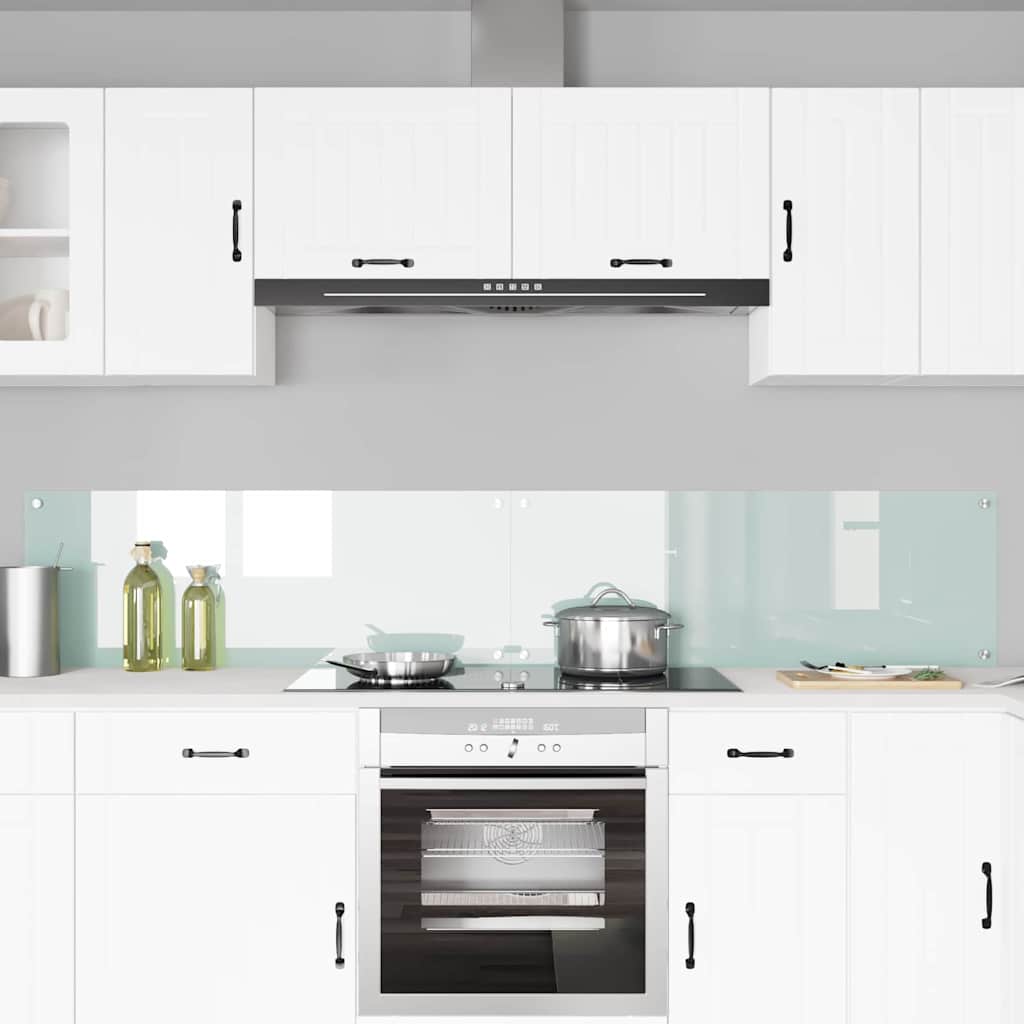 Küchenrückwand 2 pcs Weiß 110 x 40 cm Gehärtetes Glas