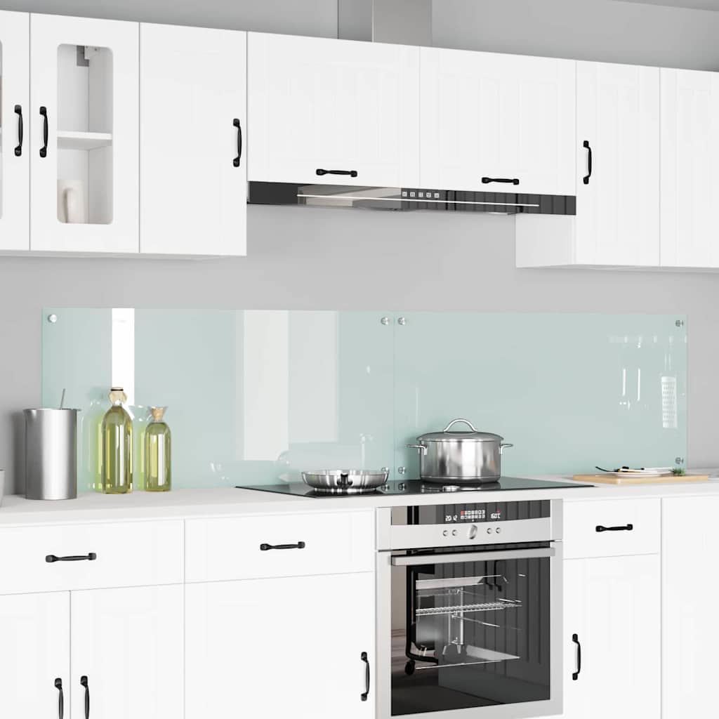 Küchenrückwand 2 pcs Weiß 110 x 50 cm Gehärtetes Glas