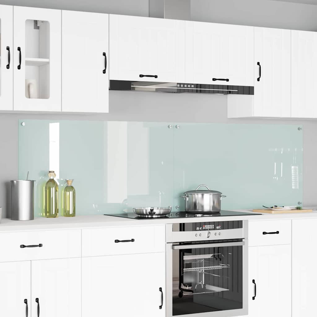 Küchenrückwand 2 pcs Weiß 110 x 60 cm Gehärtetes Glas
