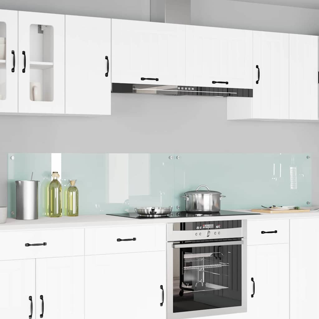 Küchenrückwand 2 pcs Weiß 120 x 40 cm Gehärtetes Glas