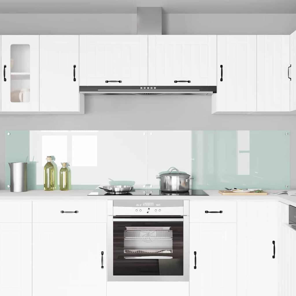 Küchenrückwand 2 pcs Weiß 120 x 50 cm Gehärtetes Glas