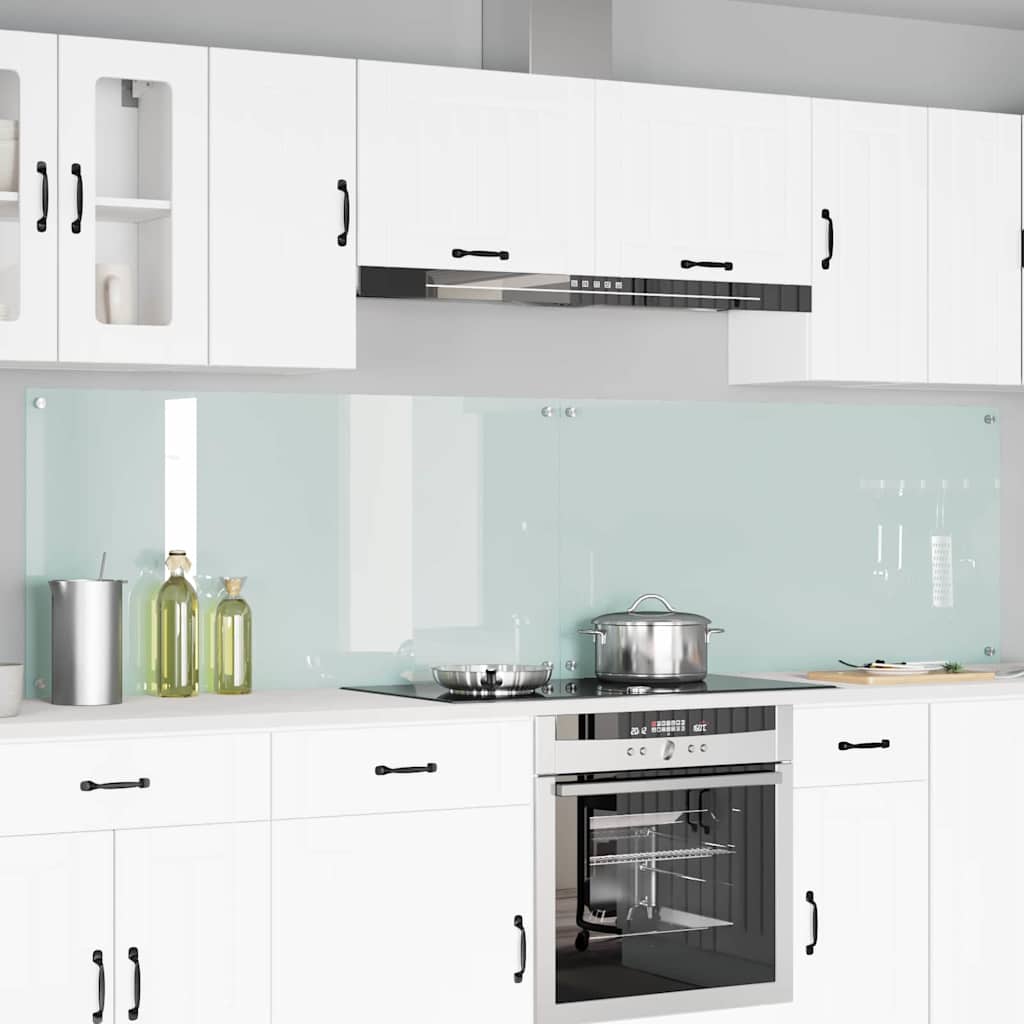 Küchenrückwand 2 pcs Weiß 120 x 60 cm Gehärtetes Glas