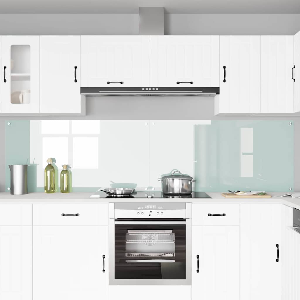 Küchenrückwand 2 pcs Weiß 120 x 60 cm Gehärtetes Glas