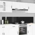 Küchenrückwand 2 pcs Schwarz 110 x 40 cm Gehärtetes Glas