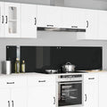 Küchenrückwand 2 pcs Schwarz 110 x 50 cm Gehärtetes Glas